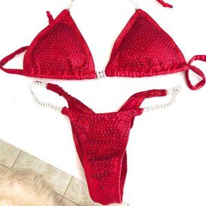 Red Bedazzled Competition Bikini